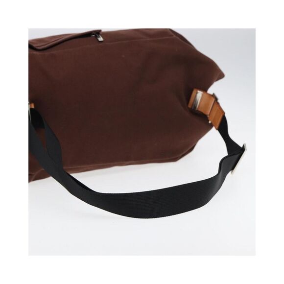 Pre Loved Burberry Drawstring Backpack Check Detail Unisex Brown Shoulder Bags - Picture 7 of 8